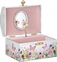 GOKI Musical Jewelry Box Blooming Meadow with Ballerina, Swan Lake melody