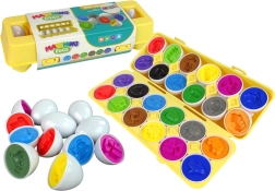 Educatieve eier-sorter 12 stuks – voertuigen, kleuren en vormen