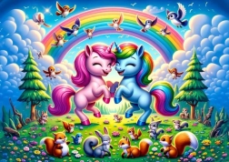 Rainbow Unicorns Puzzle 25 pieces