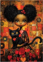 Puzzle chat noir 500 pièces