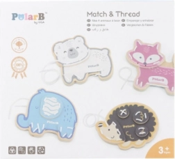PolarB animaux à lacer – ensemble en bois pour développer la motricité fine