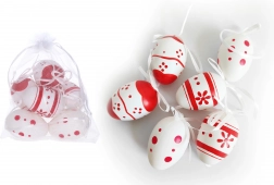 Decorative painted plastic eggs 6 cm