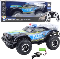 Police Off-Road RC Car 1:8, Black, 2.4 GHz