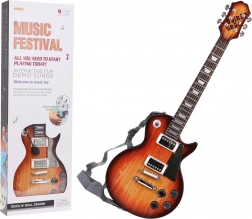 Elektrische kindergitaar met koptelefoon en microfoon – Bruin