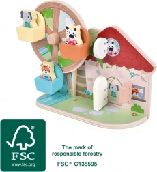 Wooden motor skills toy with Ferris wheel Jungle Friends small foot