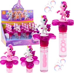 Bubble Wand Unicorn with Rotating Flower and LED Light 20 cm