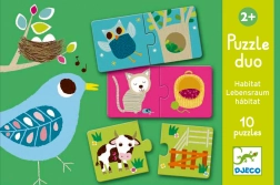DJECO Dierlijke huisjes puzzel 12x2 stukjes