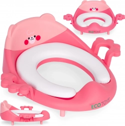 Kinder toiletzitje met handgrepen en zachte bekleding, roze, EcoToys