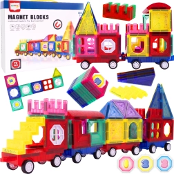 Magnetic 3D Building Set Train Set, 72 Pieces