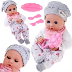 Babypop 32 cm met bewegende oogleden en voedingsset