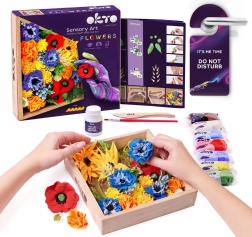 OKTO FREEDOM Kunstzinnige modellingset DIY bloemen met houten frame 21x21 cm