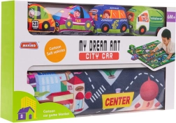 Zachte speelmat Stad met 4 autootjes