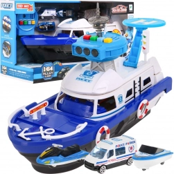 Interactieve politieboot 2-in-1 met opslagruimte en lichten en geluiden
