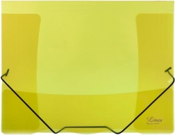 Transparante map met elastiek Lines geel