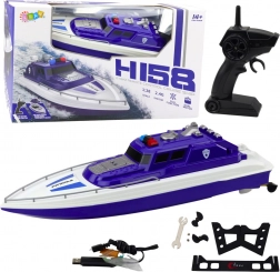 Politie motorboot op afstand bestuurbaar blauw