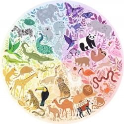 RAVENSBURGER Puzzle rond Cercle des couleurs : Animaux 500 pièces