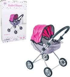 zwart-roze poppenwagen