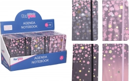 Gelijnd notitieboekje 9 × 14 cm met bloemenmotief, 80 pagina’s