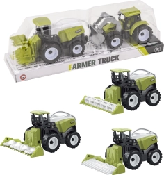 Combine met trekker op achteruitrijdende aandrijving