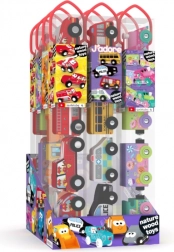 Set houten autootjes in een koker – 4 voertuigen