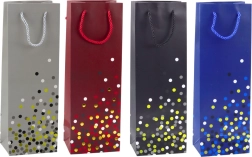 Gift bag for wine bottle with polka dots
