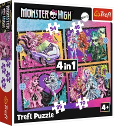 Puzzel 4-in-1 MONSTER HIGH Elektriserende dag