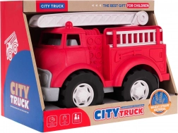 Eco brandweerauto van bioplastic met draaibare ladder