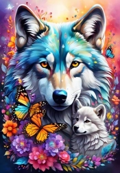 Puzzle Maternal Love Wolves 1000 Pieces
