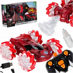 Voiture RC avec effet fumée et LED, rouge