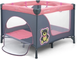 MILLY MALLY Fun Pink Bear Children's Folding Playpen