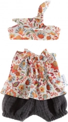 Tunika met short en riem voor pop 38 cm – bloemenweide