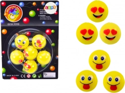 Set van 6 gele stuiterballen Emoji