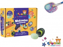 Set voor het schilderen van stenen die in het donker gloeien met verf en kwasten CREATED