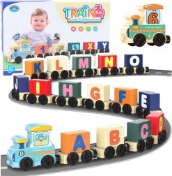 Kit éducatif train avec lettres et chiffres, coloré, 16 pièces
