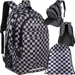 Checkered Backpack 30 L with Drawstring Bag KRUZZEL