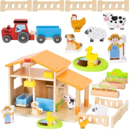 VIGA Wooden Farm with House and Tractor
