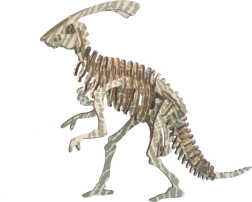 Woodcraft houten 3D-puzzel parasaurolophus