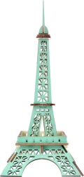 Houten 3D-puzzel Eiffeltoren turkoois