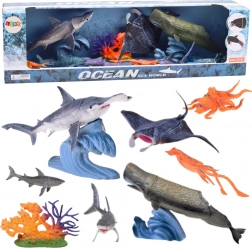 Set de figurines d’animaux marins avec éléments mobiles