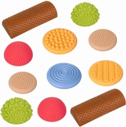 Pastelkleurig sensorisch evenwichtsparcours – 11 elementen