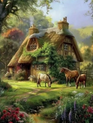 Diamond painting Boschalet creatieve set 30x40cm