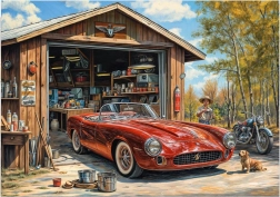 Puzzel Jaguar in de garage 300 XL stukjes