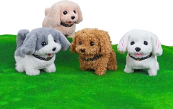 Interactieve lopende puppy 18 cm op batterijen