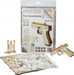 Houten 3D-puzzel pistool WOODEN CITY Guardian GLK-19