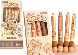 Set pennen Capibara 6 stuks blauwe inkt