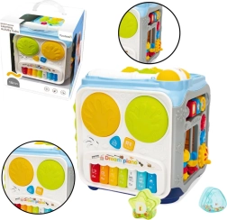 Multifunctional educational cube for little ones with lights and sounds