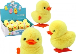 Jumping wind-up plush chick yellow