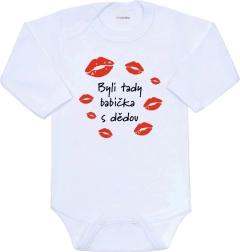 Baby bodysuit with print New Baby Grandma and Grandpa Were Here, long sleeve, size 56 (0–3 months)