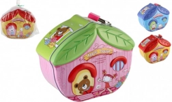 Blikken spaarpot huisje met slot 16 × 8 cm