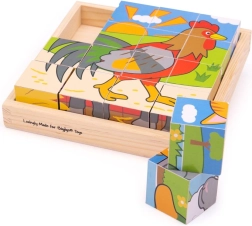 BIGJIGS TOYS cubes illustrés ferme